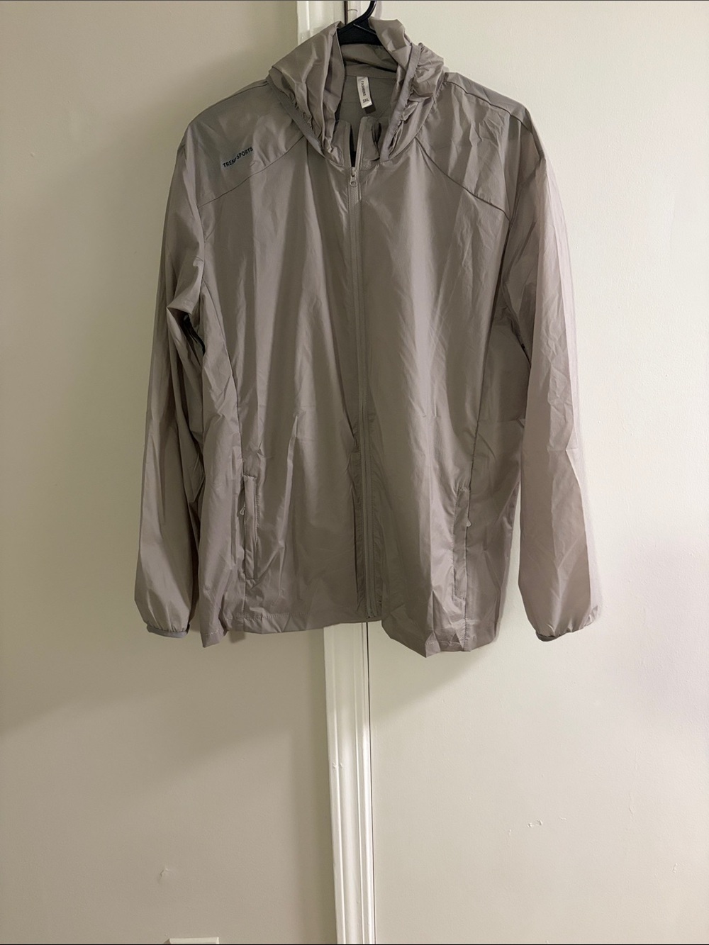 Unbranded Men's Light Gray Packable Hooded Jacket